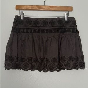 American Eagle dark gray Lace Trim Mini Skirt
